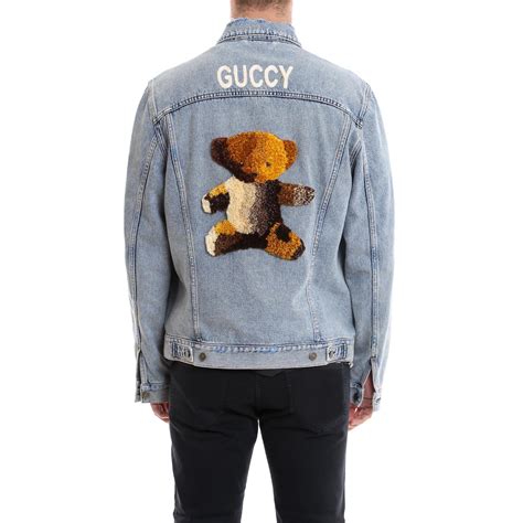 guccy bear denim jacket|gucci denim jacket vintage.